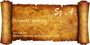 Szondi Anita névjegykártya