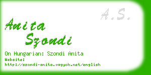 anita szondi business card